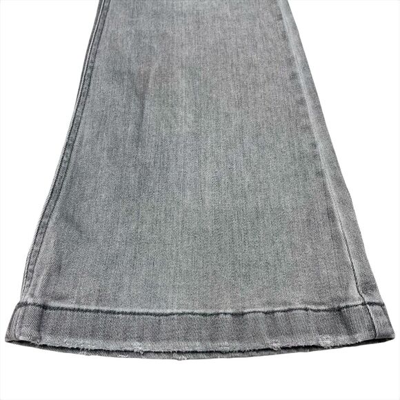 Kancan Harlo Mid Rise Flare Jeans Light Gray Knee Holes Size 13/30 - Picture 6 of 10